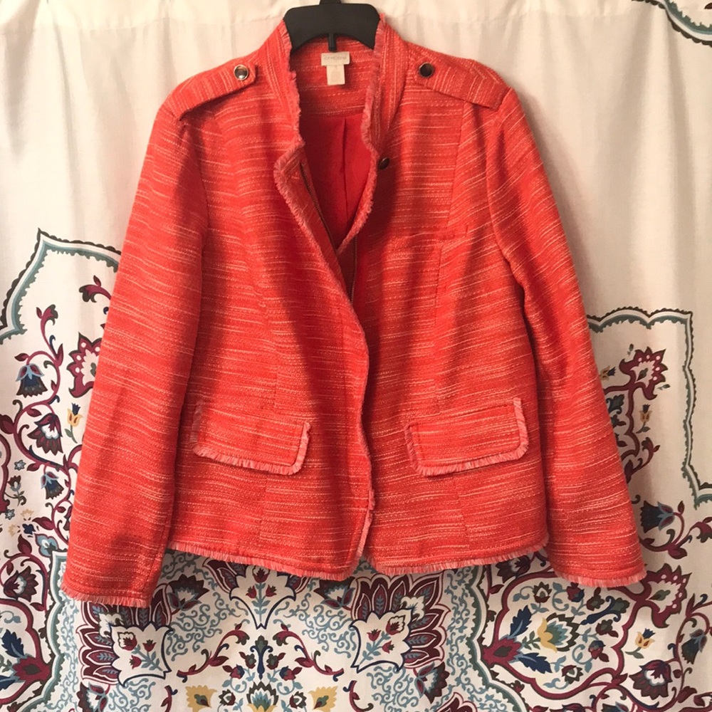 Chicos size 3 Orange Textured Fringe Moto
